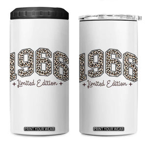 1966 Retro Birthday 4 in 1 Can Cooler Tumbler 60 Year Old Leopard 60th Birthday Gifts For Women TS10 One Size: 16 oz White Print Your Wear