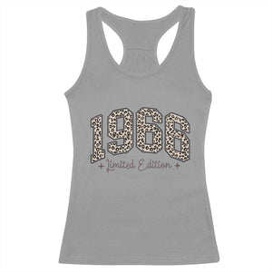1966 Retro Birthday Racerback Tank Top 60 Year Old Leopard 60th Birthday Gifts For Women TS10 Sport Gray Print Your Wear