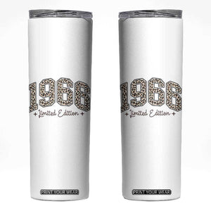 1966 Retro Birthday Skinny Tumbler 60 Year Old Leopard 60th Birthday Gifts For Women TS10 White Print Your Wear