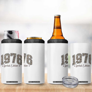 1976 Retro Birthday 4 in 1 Can Cooler Tumbler 50 Year Old Leopard 50th Birthday Gifts For Women TS10 Print Your Wear