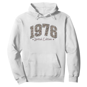 1976 Retro Birthday Hoodie 50 Year Old Leopard 50th Birthday Gifts For Women TS10 White Print Your Wear
