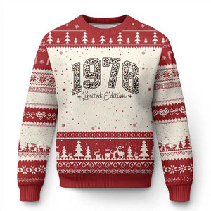 1976 Retro Birthday Ugly Christmas Sweater 50 Year Old Leopard 50th Birthday Gifts For Women TS10 Beige Red Print Your Wear