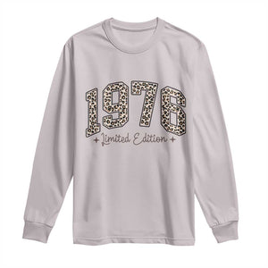 1976 Retro Birthday Long Sleeve Shirt 50 Year Old Leopard 50th Birthday Gifts For Women TS10 Ice Gray Print Your Wear