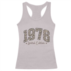1976 Retro Birthday Racerback Tank Top 50 Year Old Leopard 50th Birthday Gifts For Women TS10 Ice Gray Print Your Wear