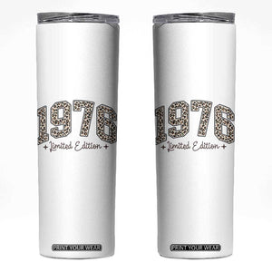 1976 Retro Birthday Skinny Tumbler 50 Year Old Leopard 50th Birthday Gifts For Women TS10 White Print Your Wear