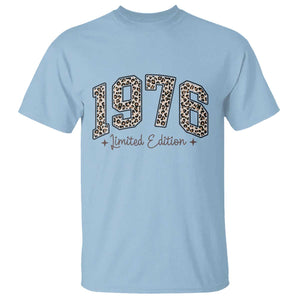 1976 Retro Birthday T Shirt 50 Year Old Leopard 50th Birthday Gifts For Women TS10 Light Blue Print Your Wear