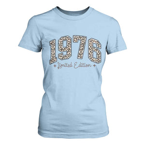 1976 Retro Birthday T Shirt For Women 50 Year Old Leopard 50th Birthday Gifts For Women TS10 Light Blue Print Your Wear