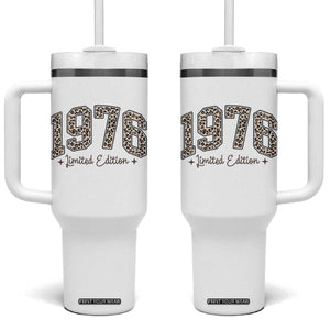 1976 Retro Birthday Tumbler With Handle 50 Year Old Leopard 50th Birthday Gifts For Women TS10 One Size: 40 oz White Print Your Wear