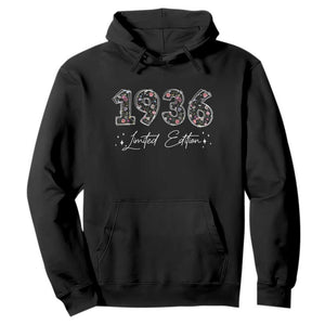 90th Birthday Hoodie Floral 1936 90 Year Old Birthday Gifts For Women TS10 Black Print Your Wear