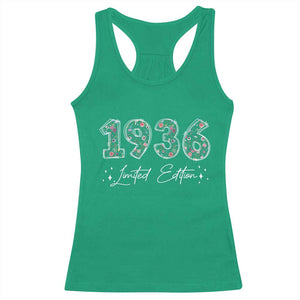 90th Birthday Racerback Tank Top Floral 1936 90 Year Old Birthday Gifts For Women TS10 Irish Green Print Your Wear
