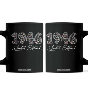 80th Birthday Coffee Mug Floral 1946 80 Year Old Birthday Gifts For Women TS10 Black Print Your Wear