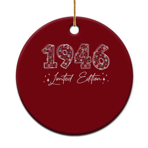 80th Birthday Ceramic Ornament Floral 1946 80 Year Old Birthday Gifts For Women TS10 1pc Red Print Your Wear