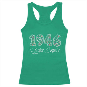 80th Birthday Racerback Tank Top Floral 1946 80 Year Old Birthday Gifts For Women TS10 Irish Green Print Your Wear