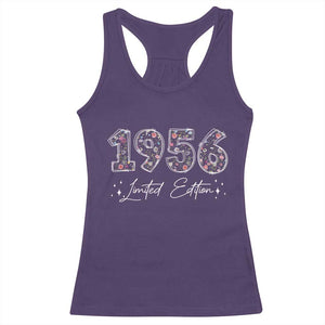 70th Birthday Racerback Tank Top Floral 1956 70 Year Old Birthday Gifts For Women TS10 Purple Print Your Wear
