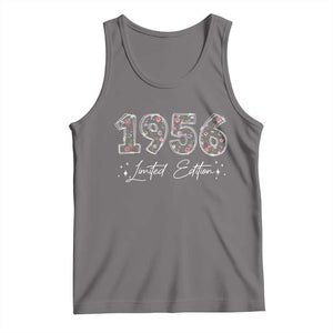 70th Birthday Tank Top Floral 1956 70 Year Old Birthday Gifts For Women TS10 Deep Heather Print Your Wear