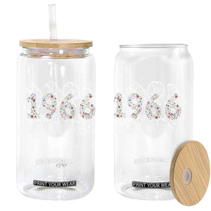 60th Birthday Glass Can Floral 1966 60 Year Old Birthday Gifts For Women TS10 Print Your Wear