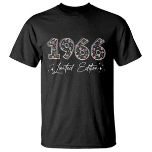 60th Birthday T Shirt Floral 1966 60 Year Old Birthday Gifts For Women TS10 Black Print Your Wear