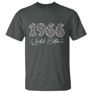 60th Birthday T Shirt Floral 1966 60 Year Old Birthday Gifts For Women TS10 Dark Heather Print Your Wear