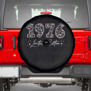 50th Birthday Spare Tire Cover Floral 1976 50 Year Old Birthday Gifts For Women TS10 Black Print Your Wear