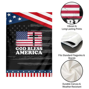 God Bless America Garden Flag Cross USA Flag Patriotic 4th of July Christian TS10 Print Your Wear