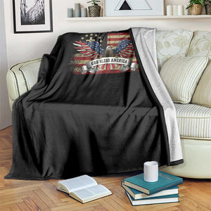 God Bless America Throw Blanket Vintage Eagle Christian Cross Flag 4th Of July TS10 Print Your Wear