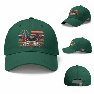 God Bless America Baseball Cap Vintage Eagle Christian Cross Flag 4th Of July TS10 Baseball Cap Universal Fit Irish Green Print Your Wear