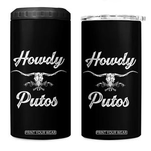 Howdy Putos 4 in 1 Can Cooler Tumbler Western Cowboy Skull Outlaw Style TS10 One Size: 16 oz Black Print Your Wear