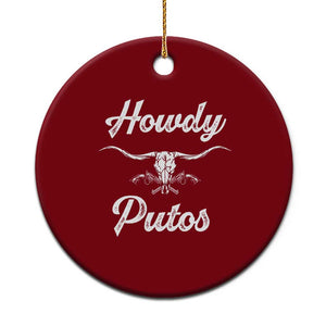 Howdy Putos Ceramic Ornament Western Cowboy Skull Outlaw Style TS10 1pc Red Print Your Wear
