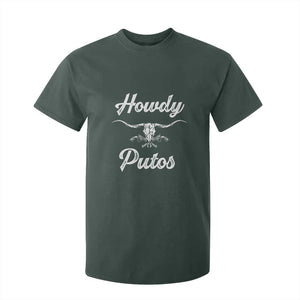 Howdy Putos T Shirt For Kid Western Cowboy Skull Outlaw Style TS10 Dark Forest Green Print Your Wear