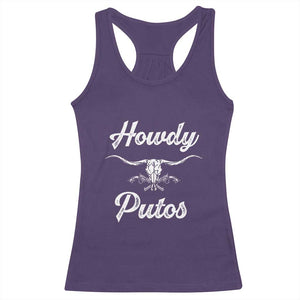 Howdy Putos Racerback Tank Top Western Cowboy Skull Outlaw Style TS10 Purple Print Your Wear