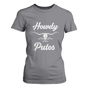 Howdy Putos T Shirt For Women Western Cowboy Skull Outlaw Style TS10 Charcoal Print Your Wear