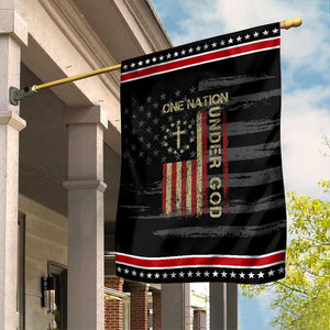One Nation Under God Garden Flag American Flag 4th Of July Patriotic Christian TS10 Distressed Black Red Print Your Wear