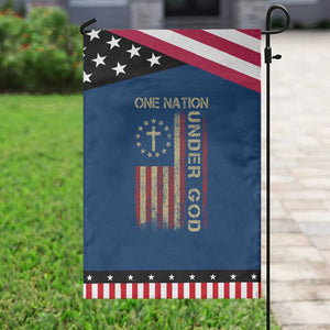 One Nation Under God Garden Flag American Flag 4th Of July Patriotic Christian TS10 Classic Blue Black Print Your Wear
