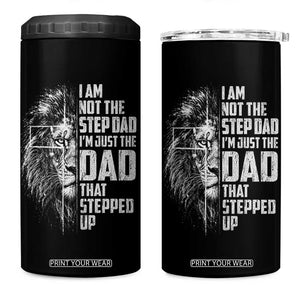 Bonus Dad 4 in 1 Can Cooler Tumbler Stepdad Gifts From Stepdaughter Stepson Cross Lion Stepped Up Dad TS10 One Size: 16 oz Black Print Your Wear