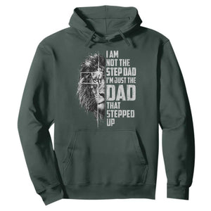 Bonus Dad Hoodie Stepdad Gifts From Stepdaughter Stepson Cross Lion Stepped Up Dad TS10 Dark Forest Green Print Your Wear