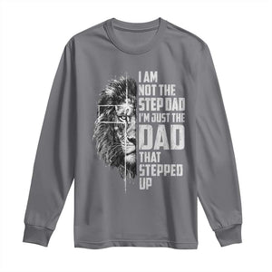 Bonus Dad Long Sleeve Shirt Stepdad Gifts From Stepdaughter Stepson Cross Lion Stepped Up Dad TS10 Charcoal Print Your Wear