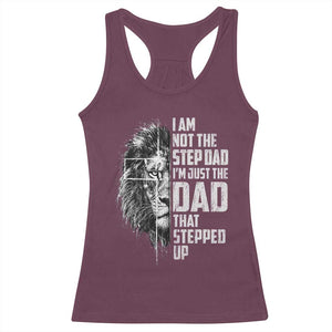 Bonus Dad Racerback Tank Top Stepdad Gifts From Stepdaughter Stepson Cross Lion Stepped Up Dad TS10 Maroon Print Your Wear