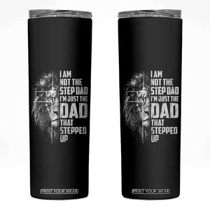 Bonus Dad Skinny Tumbler Stepdad Gifts From Stepdaughter Stepson Cross Lion Stepped Up Dad TS10 Black Print Your Wear