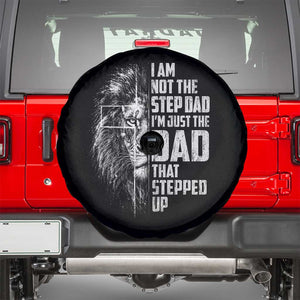 Bonus Dad Spare Tire Cover Stepdad Gifts From Stepdaughter Stepson Cross Lion Stepped Up Dad TS10 Black Print Your Wear