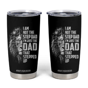 Bonus Dad Tumbler Cup Stepdad Gifts From Stepdaughter Stepson Cross Lion Stepped Up Dad TS10 Black Print Your Wear