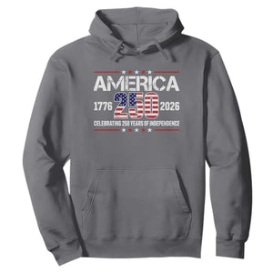 250th Anniversary Hoodie American 250 Years Birthday Patriotic 1776 2026 TS10 Charcoal Print Your Wear