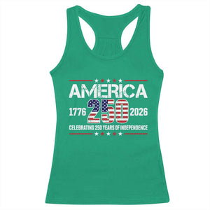 250th Anniversary Racerback Tank Top American 250 Years Birthday Patriotic 1776 2026 TS10 Irish Green Print Your Wear