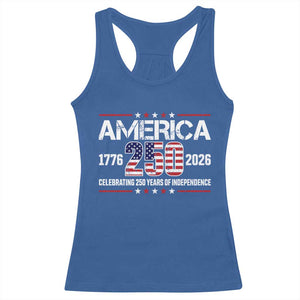 250th Anniversary Racerback Tank Top American 250 Years Birthday Patriotic 1776 2026 TS10 Royal Blue Print Your Wear