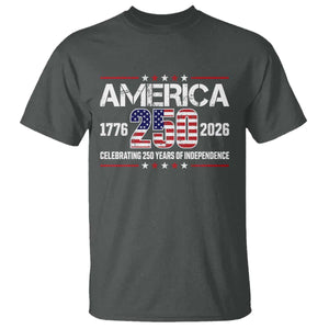 250th Anniversary T Shirt American 250 Years Birthday Patriotic 1776 2026 TS10 Dark Heather Print Your Wear