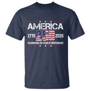 250th Anniversary T Shirt American 250 Years Birthday Patriotic 1776 2026 TS10 Navy Print Your Wear