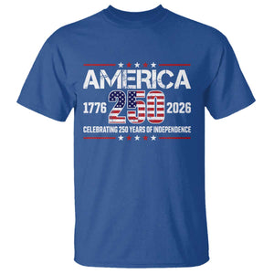 250th Anniversary T Shirt American 250 Years Birthday Patriotic 1776 2026 TS10 Royal Blue Print Your Wear