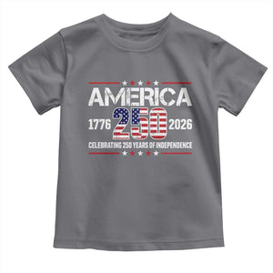 250th Anniversary Toddler T Shirt American 250 Years Birthday Patriotic 1776 2026 TS10 Charcoal Print Your Wear