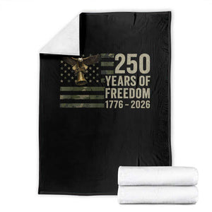 250th Anniversary Throw Blanket 1776 2026 250 Years Birthday Patriotic Camouflage USA Flag TS10 Black Print Your Wear
