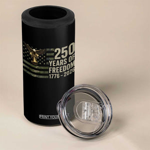 250th Anniversary 4 in 1 Can Cooler Tumbler 1776 2026 250 Years Birthday Patriotic Camouflage USA Flag TS10 Print Your Wear