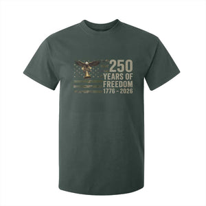 250th Anniversary T Shirt For Kid 1776 2026 250 Years Birthday Patriotic Camouflage USA Flag TS10 Dark Forest Green Print Your Wear